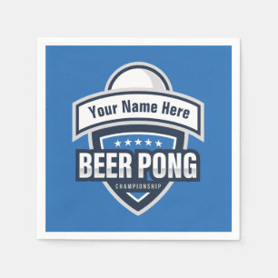 Anpassningsbar Beer Pong Mästerskappslogotyp Pappersservett