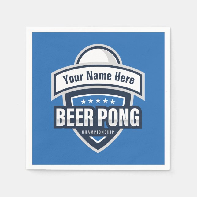 Anpassningsbar Beer Pong Mästerskappslogotyp Pappersservett (Framsidan)