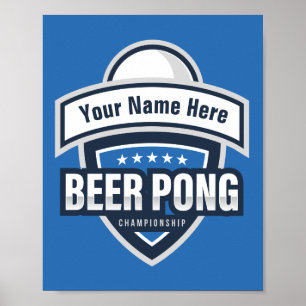 Anpassningsbar Beer Pong Mästerskappslogotyp Poster