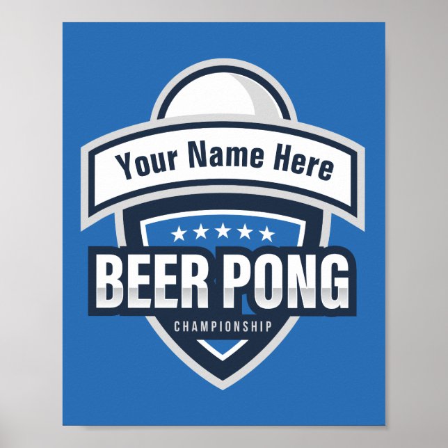 Anpassningsbar Beer Pong Mästerskappslogotyp Poster (Framsidan)