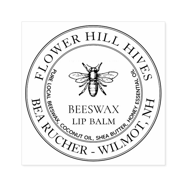 Anpassningsbar Beeswax Lip Balm med Heraldic Honey Stämpel (Tryck)