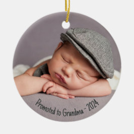 Anpassningsbar befordrad till Grandma Photo Julgransprydnad Keramik