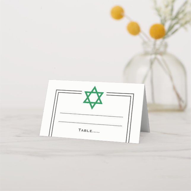Anpassningsbar - begäran Stjärna of David Placeringskort (Framsida)
