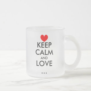 Anpassningsbar Behålla Lugn kärlek glas mugg med