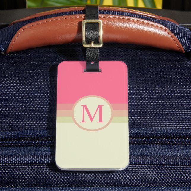 Anpassningsbar Beige Blek Gult Rosa Färg Block Bagagebricka (Framsida Insitu 2)