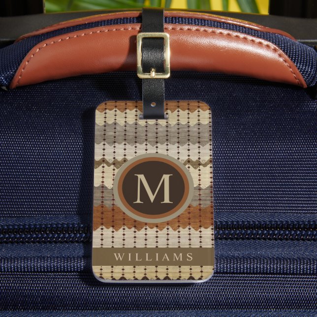 Anpassningsbar Beige Grått Brown Aztec Mönster Bagagebricka (Framsida Insitu 2)