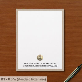 Anpassningsbar Beige Linen Print Letterhead Brevhuvud