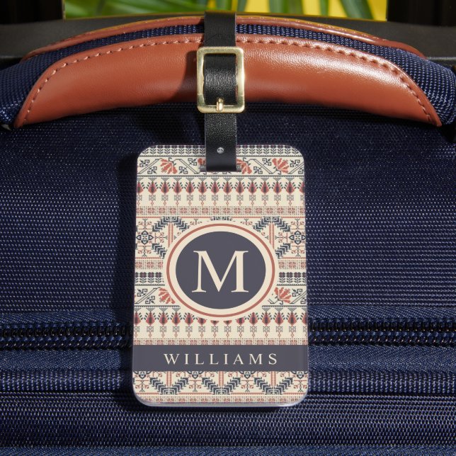 Anpassningsbar Beige Peach Rosa Grått Black Aztec  Bagagebricka (Framsida Insitu 2)