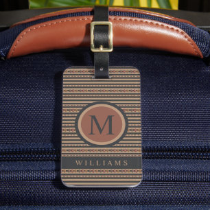 Anpassningsbar Beige Tan Brown Grått Aztec Mönster Bagagebricka