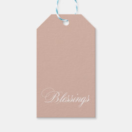 Anpassningsbar Beige White Blessings Gift-Märkre Presentetikett