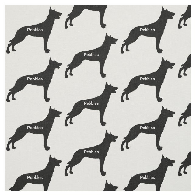 Anpassningsbar Belgium Malinois Hund Silhouette Tyg (Provkarta)