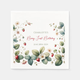 Anpassningsbar Berry Första födelsedag Pappersservett