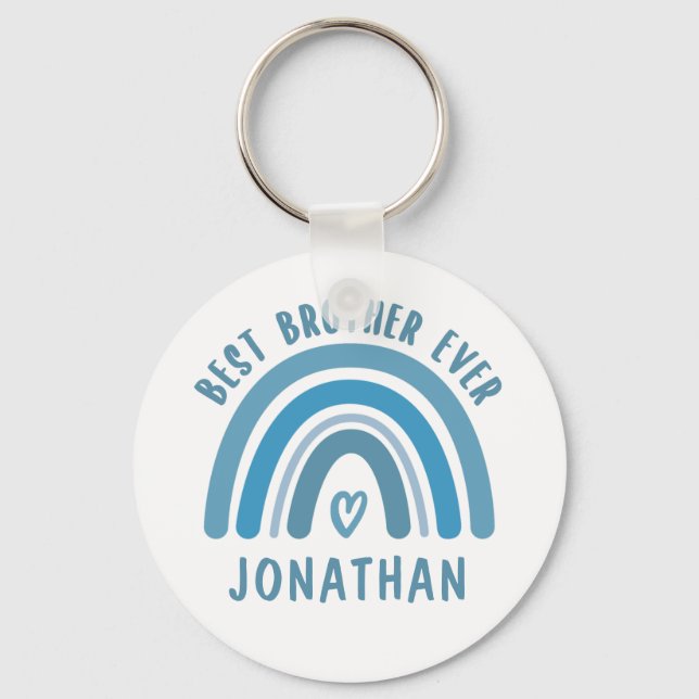 Anpassningsbar Best Brother ger dig gåvor av regnb Nyckelring (Framsida)