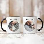 Anpassningsbar Best Cat Pappa Pet Photo Mugg<br><div class="desc">Visa lite kärlek för "Best Cat Pappa" med den roligt kaffepresentanten mugg! Mugg har två favoritfoton för husdjur med modern svart text på framsidan och baksidan som du kan anpassa. Skapa egna genom att helt enkelt lägga till bild till de två runda platshållarna bilder. Skriv sedan i kattens namn eller...</div>