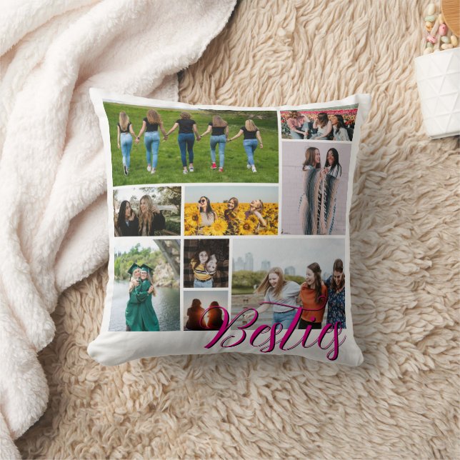Anpassningsbar Best Friend Photo Collage Gift for  Kudde (Filt)