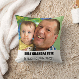 Anpassningsbar Best Grandpa Aldrig Photo Kudde