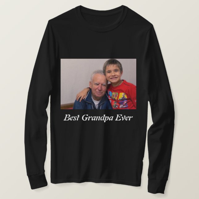 Anpassningsbar Best Grandpa Aldrig Photo T Shirt (Design framsida)