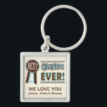 Anpassningsbar Best Grandpa All Fars dag Keychain Fyrkantig Silverfärgad Nyckelring<br><div class="desc">Underbar för Fars dag och födelsedag. Jamie Wogan Edwards</div>
