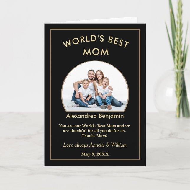 Anpassningsbar Best Mamma Mor Family Photo Persona Anteckningskort (Framsida)