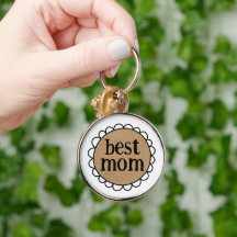 Anpassningsbar BEST MAMMA-nyckelledja i Kant