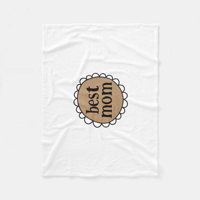 Anpassningsbar BEST MAMMA Scalloped Kant Fleecefilt (Framsidan)