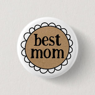 Anpassningsbar BEST MAMMA Scalloped Kant Knapp