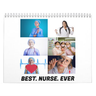 Anpassningsbar Best Nurse Aldrig 6 fotokollage Kalender