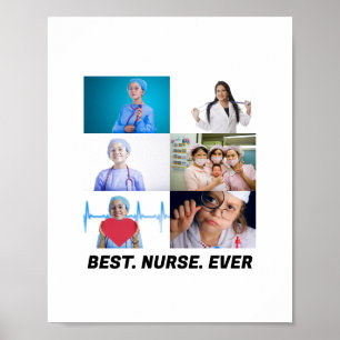Anpassningsbar Best Nurse Aldrig 6 fotokollage Poster