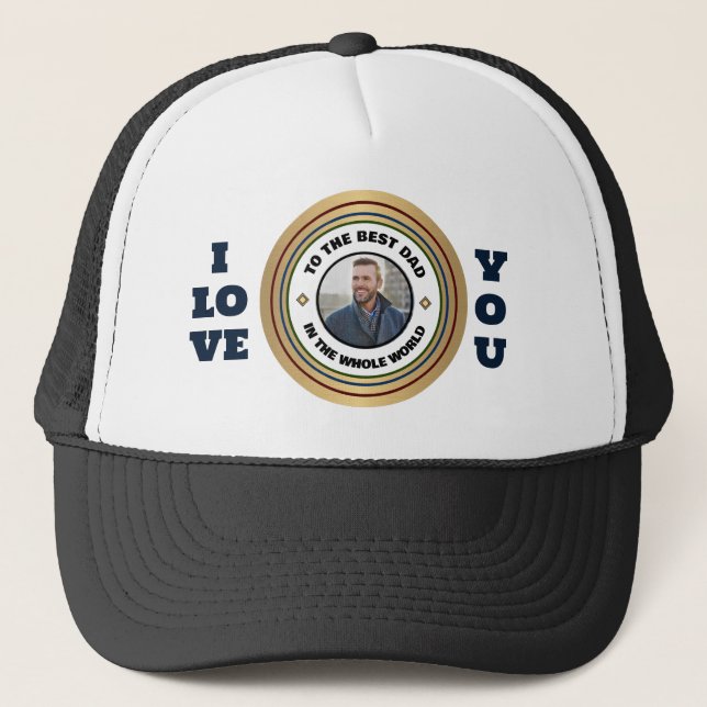 Anpassningsbar Best Pappa Far Photo Personalize Keps (Framsida)