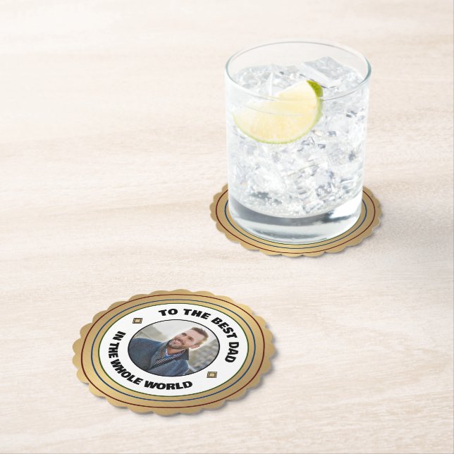 Anpassningsbar Best Pappa Far Photo Personalize Underlägg Papper (Insitu)