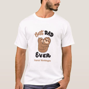 Anpassningsbar Best Pappa någonsin Cute Sloth  T Shirt