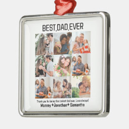 Anpassningsbar Best Pappa någonsin Fars dag 9 Phot Julgransprydnad Metall