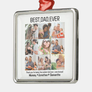 Anpassningsbar Best Pappa någonsin Fars dag 9 Phot Julgransprydnad Metall