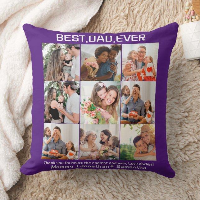 Anpassningsbar Best Pappa någonsin Fars dag 9 Phot Kudde (Filt)