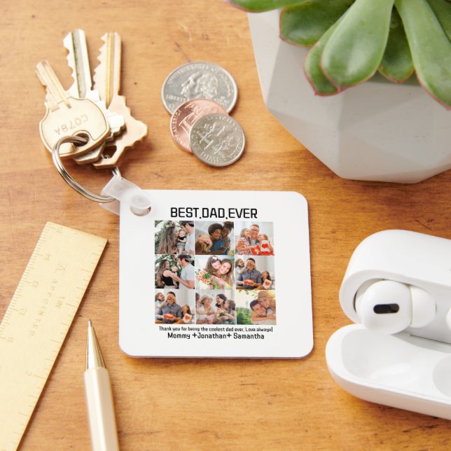 Anpassningsbar Best Pappa någonsin Fars dag 9 Phot Nyckelring (Skrivbord)