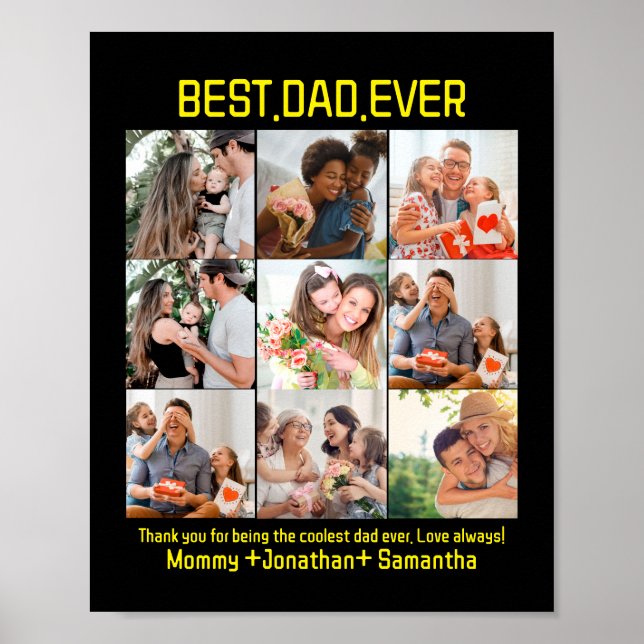 Anpassningsbar Best Pappa någonsin Fars dag 9 Phot Poster (Framsidan)