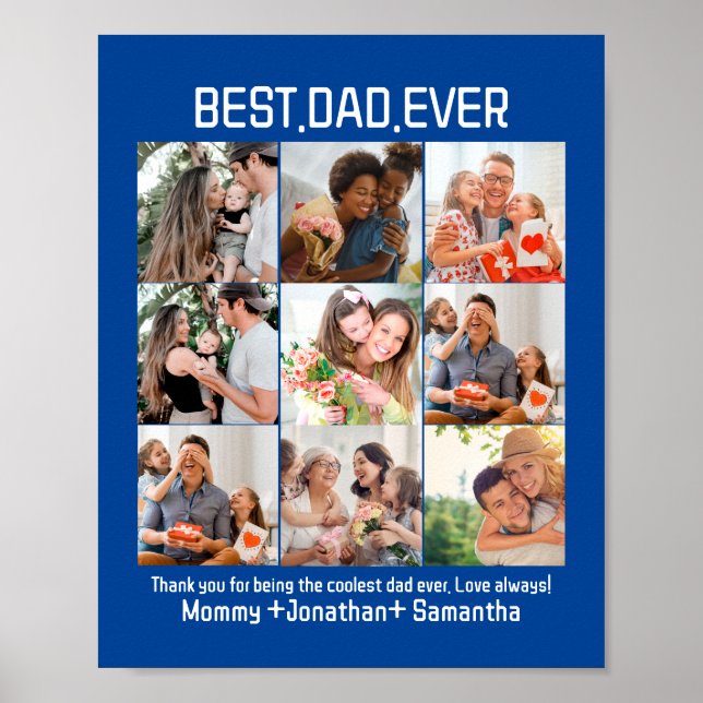 Anpassningsbar Best Pappa någonsin Fars dag 9 Phot Poster (Framsidan)