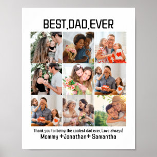 Anpassningsbar Best Pappa någonsin Fars dag 9 Phot Poster