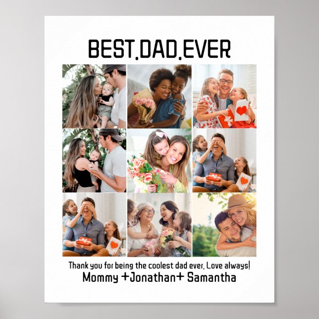 Anpassningsbar Best Pappa någonsin Fars dag 9 Phot Poster (Framsidan)