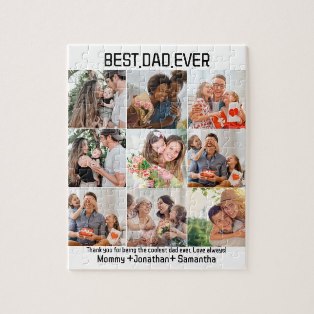 Anpassningsbar Best Pappa någonsin Fars dag 9 Phot Pussel (Vertikal)