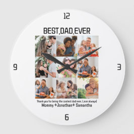 Anpassningsbar Best Pappa någonsin Fars dag 9 Phot Stor Klocka