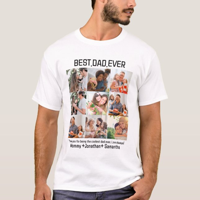 Anpassningsbar Best Pappa någonsin Fars dag 9 Phot T Shirt (Framsida)