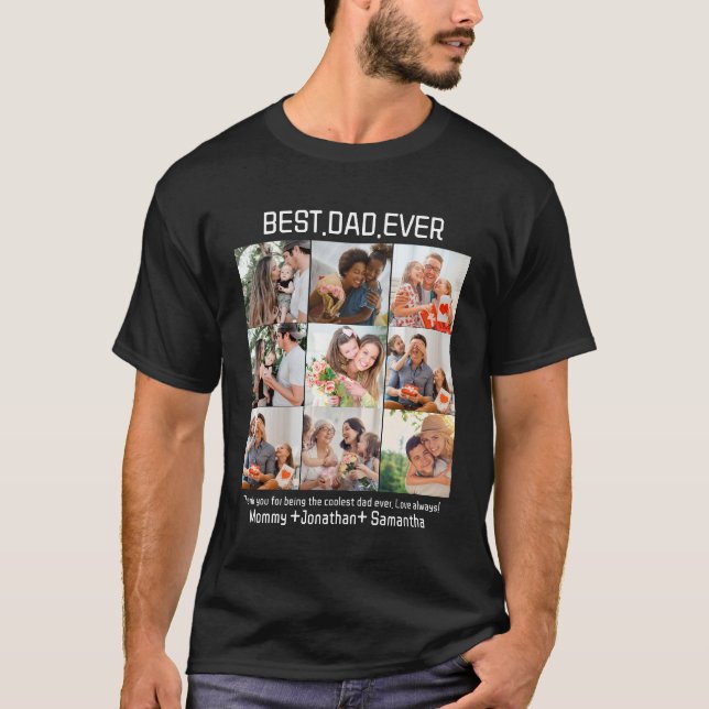 Anpassningsbar Best Pappa någonsin Fars dag 9 Phot T Shirt (Framsida)