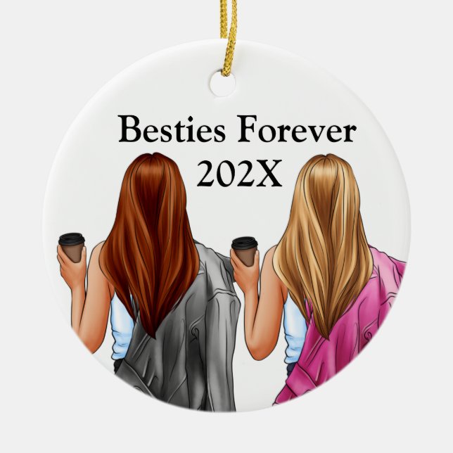 Anpassningsbar Bestie Friends Julgran Ornament (Framsidan)