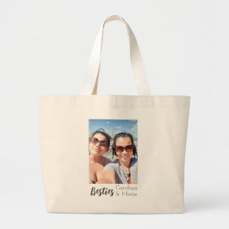 Anpassningsbar Bestie Tote Bag med Personlig Foton Jumbo Tygkasse