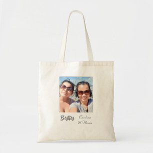 Anpassningsbar Bestie Tote Bag med Personlig Photo Tygkasse