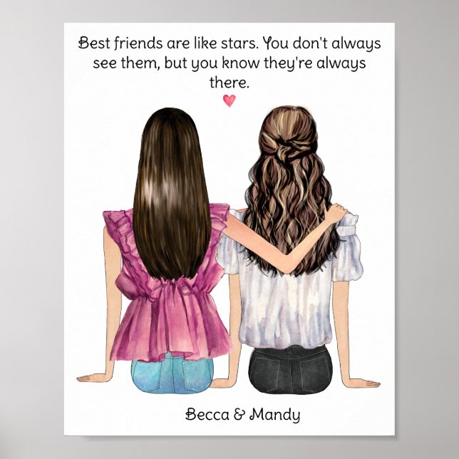 Anpassningsbar Besties Gift | Bästa vänner Poster (Framsidan)