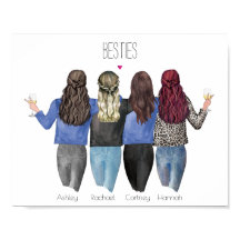 Anpassningsbar Besties Gift | Bästa vänner Poster