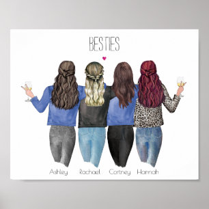 Anpassningsbar Besties Gift Bästa vänner Poster