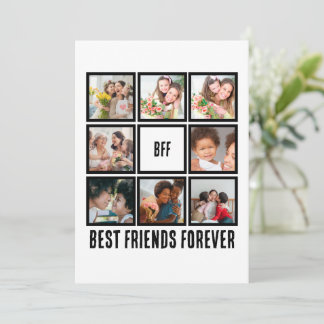 Anpassningsbar BFF Bästa vänner för 8 fotosamlinga Julkort